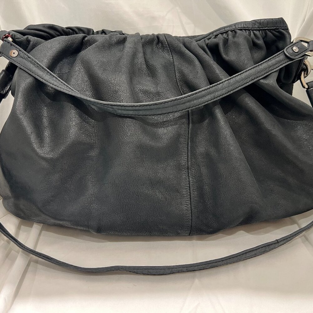 Black Leather Bucket Bag - Conceal Carry Option